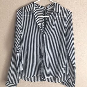 Love Tree Happens Striped Button Down Shirt